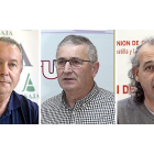 Donaciano Dujo, de Asaja; Lorenzo Rivera, de UPA-COAG; Jesús M.G. Palacín, de UCCL. -E.M.