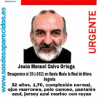 Cártel de SOS desparecidos solicitando ayuda para encontrar al capitán de la Guardia Civil de Segovia. E. M.