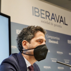 El presidente del Consejo de Administración de Iberaval, César Pontvianne, informa sobre la actividad de la sociedad de garantía durante el primer cuatrimestre de 2022. -ICAL