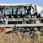 Imagen del autobús tras el accidente.- HDS