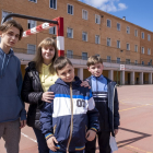 Un grupo de niños ucranianos refugiados, matriculados en el colegio Salesiano San José de Salamanca: Nazar, Dasha, Marc y Volodar.- ICAL