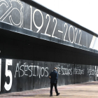 Pintadas de 'asesinos' en el estadio del Burgos C.F.- ICAL