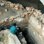 Extracción de materiales en el yacimiento de Los Enebrales en 1990