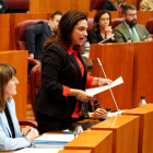 La procuradora socialista Alicia Palomo durante el pleno de las Cortes
