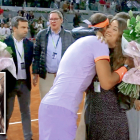 Rafael Nadal apoya a la familia de Sergio Delgado instantes antes de su partido de segunda ronda