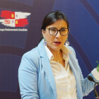 La secretaria de Organización del PSOE en Castilla y León, Ana Sánchez, comparece ante la prensa.
