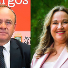 El concejal de VOX Fernando Martínez-Acitores y Cristina Ayala, alcaldesa de Burgos