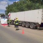 Accidente entre dos camiones en Palencia