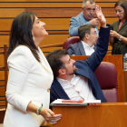 Ana Sánchez y Luis Tudanca, en una imagen de archivo en el Debate del Estado de la Comunidad.