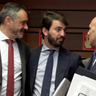 David Hierro, Juan García-Gallardo y Carlos Menéndez, en una imagen de archivo en las Cortes