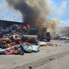 Imagen del incendio en el Centro de Reciclaje de Ponferrada