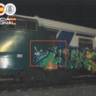 Uno de los trenes vandalizados por los tres grafiteros investigados.