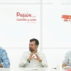 Eduardo Morán, Luis Tudanca y Ana Sánchez en la reunión de la Comisión Ejecutiva Autonómica del PSOECyL.