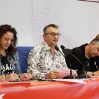 Representantes de UGT, CCOO, USO y CGT comparecen para presentar un calendario de movilización por la provincia de León