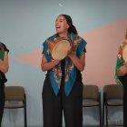 El grupo de Cantareiras de la Asociación Abelladeira de Ponferrada, durante uno de sus ensayos.