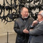 Gonzalo Santonja, consejero de Cultura, Turismo y Deporte, junto con Ai Weiwei inaugura la exposición en el Musac