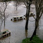 Crecida del rio Duero a su paso por Salduero.