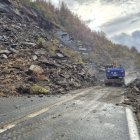 Desprendimiento de rocas en el km 76 de la AP-66