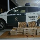 Cajas de níscalos incautadas a los denunciados.