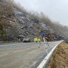 Trabajo de rehabilitación de la AP-66 entre León y Asturias.