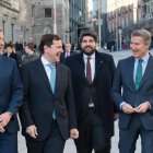 Alfonso Fernández Mañueco, asiste a la recepción con motivo del acto conmemorativo del día de la Constitución en el Congreso de los Diputados con el resto del Partido Popular