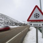 Una imagen de archivo de nieve en el Puerto de Pajares