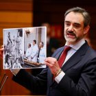 David Hierro durante una intervención en el pleno de las Cortes.