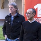 Carlos Martínez y David Serrada, esta mañana en el congreso del PSOE de Salamanca.