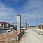Obras del AVE Palencia-Cantabria en la capital palentina.