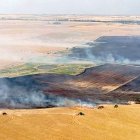 Incendio en Malpartida (Salamanca) que afectó a superficie agrí­cola.
