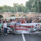 Aspecto de la manifestación este viernes en la localidad soriana.