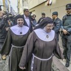 Las ex monjas clarisas de Belorado cuando acudieron a declarar al juzgado de Briviesca.