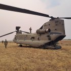 Dos helicópteros Chinook han llegado a la base aérea Virgen del Camino (León).