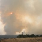 Vista del incendio desde Villalba de Guardo (Palencia).
