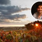 Viñedo de las bodegas Viña Mayor y una imagen de Álvaro Izquierdo, nuevo director técnico y general.