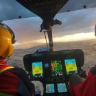 Helicóptero de rescate de un joven de 19 años auxiliado en la Peña Negra en Candelario (Salamanca)