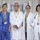 Cristina Rivas, Teresa Gómez, Marcelo Jiménez, Virginia Pérez y Gema Siento, parte del equipo de trasplante pulmonar.