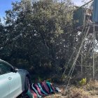 Caseta de avistamiento de aves desde la que cayó el cazador.