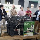 Presentación del motor de hidrógeno verde del proyecto Hycerail en CIUDEN en una imagen de archivo.