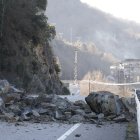 Nuevo desprendimiento en la carretera CL-631 en el término municipal de Páramo del Sil (León)