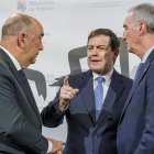 Miguel Ángel de Vicente, Alfonso Fernández Mañueco y José Mazarías, en Segovia