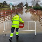 Las intensas lluvias causaron el desbordamiento del río Agueda en Ciudad Rodrigo, Salamanca, este jueves