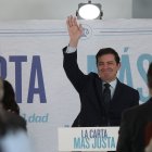 El presidente del PP de Castilla y León, Alfonso Fernández Mañueco clausura un acto en Villamuriel de Cerrato (Palencia).