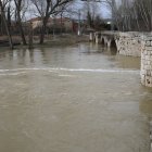 Aspecto que presenta el río Carrión a su paso por la capital palentina