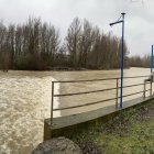 Crecida del río Bernesga a la altura de Carbajal de la Legua (León)