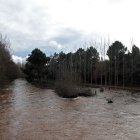 La crecida del río Tuerto inunda carreteras, locales y cultivos en Castrillos de Cepeda (León)
