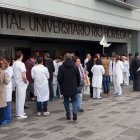 Médicos protestando en el Hospital Universitario Río Hortega en la anterior huelga convocada