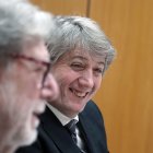 El candidato del PSOE a la Presidencia de la Junta, Carlos Martínez, se reúne con el presidente de CEOE Castilla y León, Santiago Aparicio, para exponer las prioridades de los empresarios de la Comunidad.