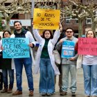 Concentración en León por de la huelga de médicos el pasado mes de enero.