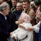 El presidente del Partido Popular, Alberto Núñez Feijóo, interviene en un mitin en Tordesillas (Valladolid).